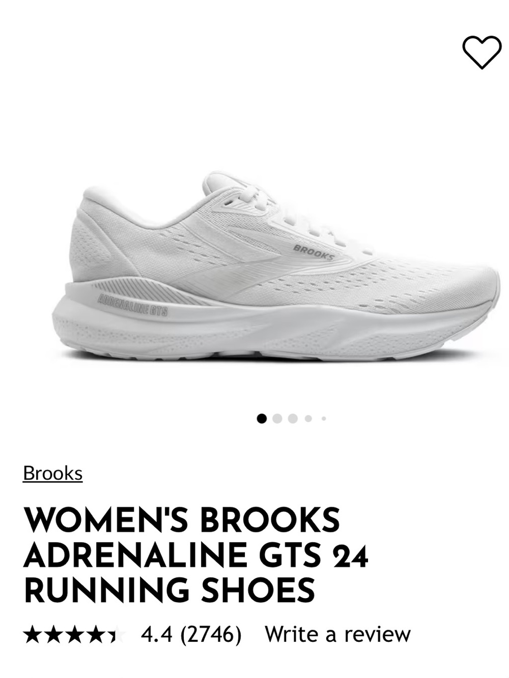 Brooks Women's Adrenaline GTS 24 Running Shoes - White